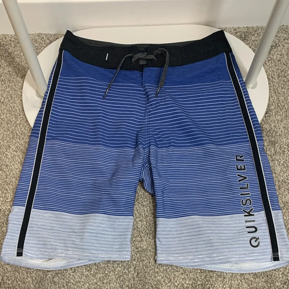 Quiksilver Kids‎ Blue and Black Swim Trunks